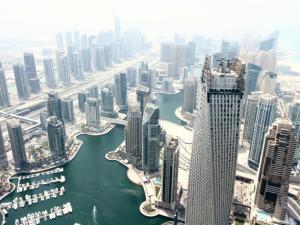 Skyscrapers and developments around the Dubai Marina area are seen from the Princess Tower in Dubai, United Arab Emirates. There are about 234 South African companies doing business in Dubai, including construction firms Grinaker and Murray and Roberts. Photos: Bloomberg