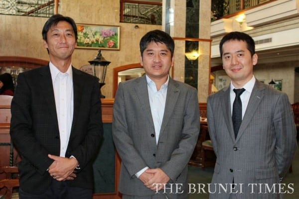 rs of Economic Research Institute for ASEAN and East Asia (L-R) Personal Advisor to the Executive Director for Brunei Affairs Okouchi Hiroshi, Senior Policy Advisor Nobuyuki Mori and Halal expert Tetsuya Enomoto. Picture: BT/Zafirah Zaili 